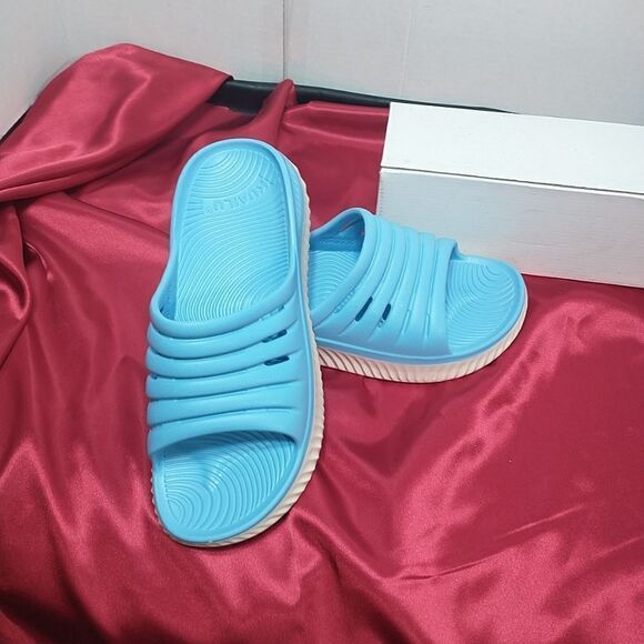 KuaiLu Womens Recovery Sandals  Comfortable SZ 11 Blue/White - Picture 8 of 8